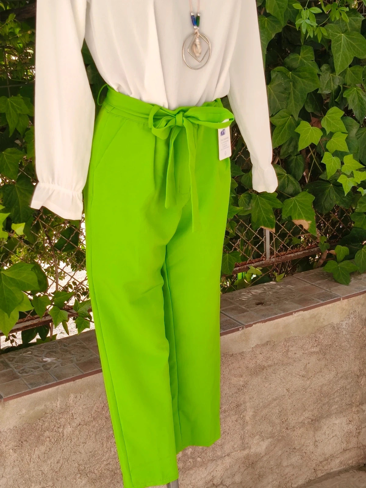 Pantalón verde lima de vestir 🌈 – zikai fashion – taille S / 36 / 8 2