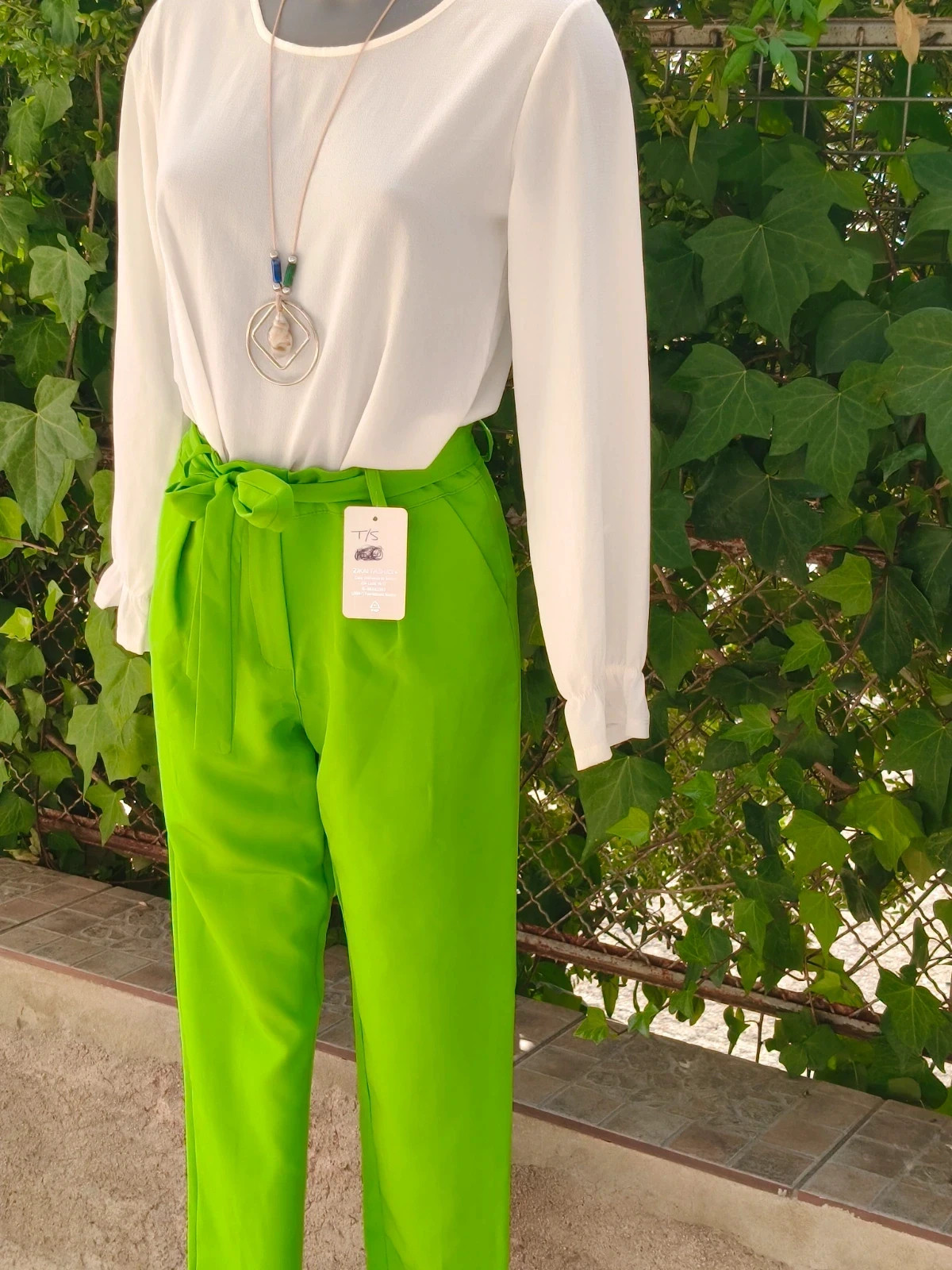 Pantalón verde lima de vestir 🌈 – zikai fashion – taille S / 36 / 8 3