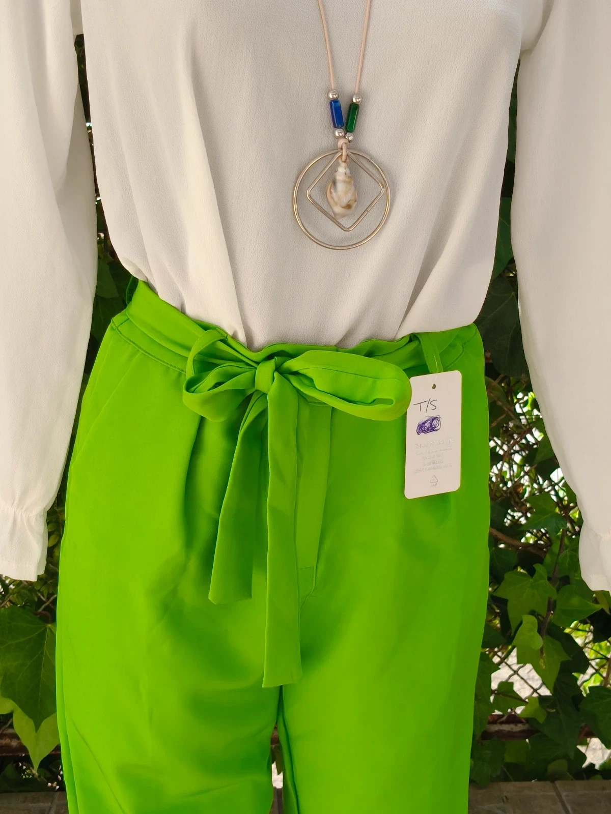 Pantalón verde lima de vestir 🌈 – zikai fashion – taille S / 36 / 8 4