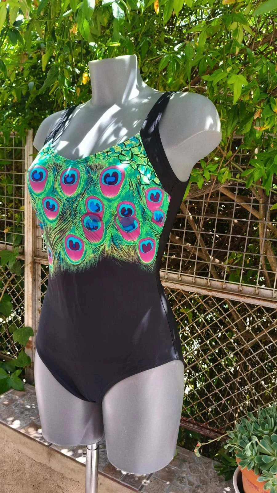 Bañador con Estampado de Plumas de Pavo Real - bpc selection 🌈 – bpc bonprix collection – taille L / 40 / 12 3