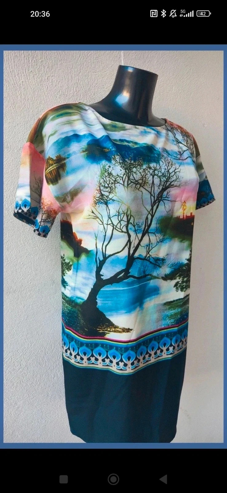 Vestido estampado paisaje multicolor 101 Idees - Talla L 🌈 – 101 idees – taille L / 40 / 12 3