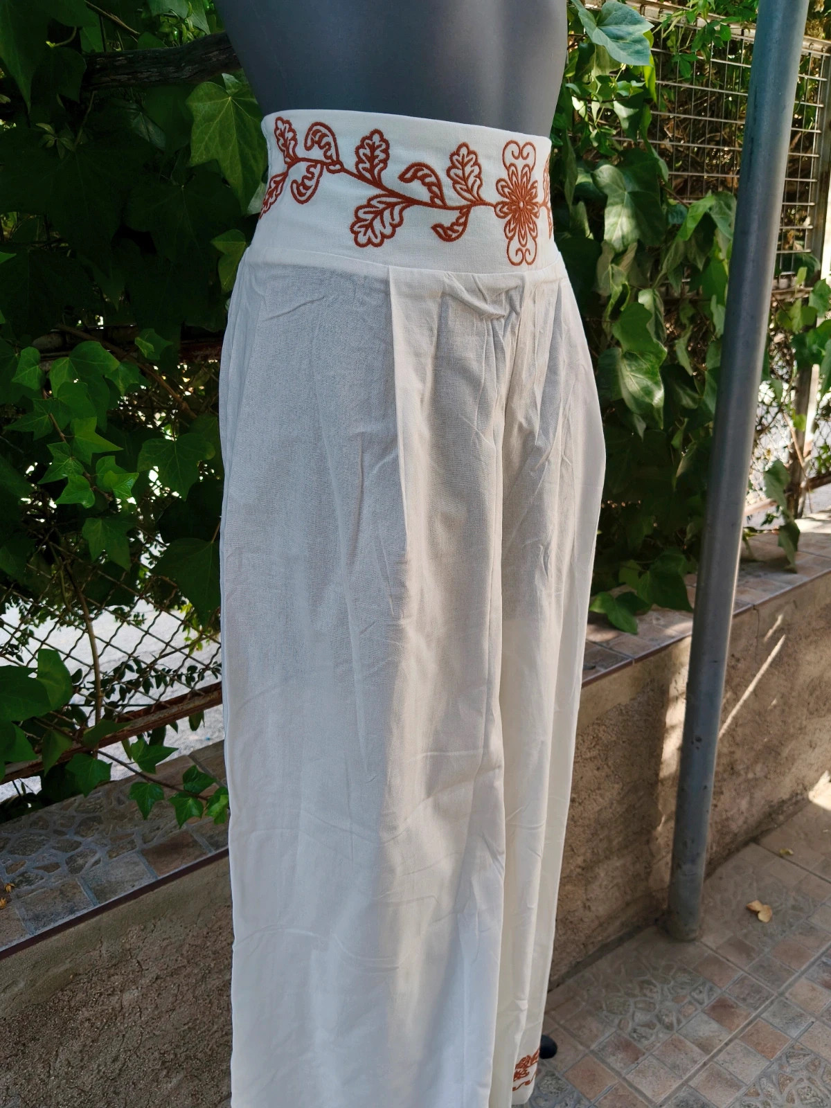 Pantalón ancho boho bordado Armonías 🌈 – Armonias – taille L / 40 / 12 4