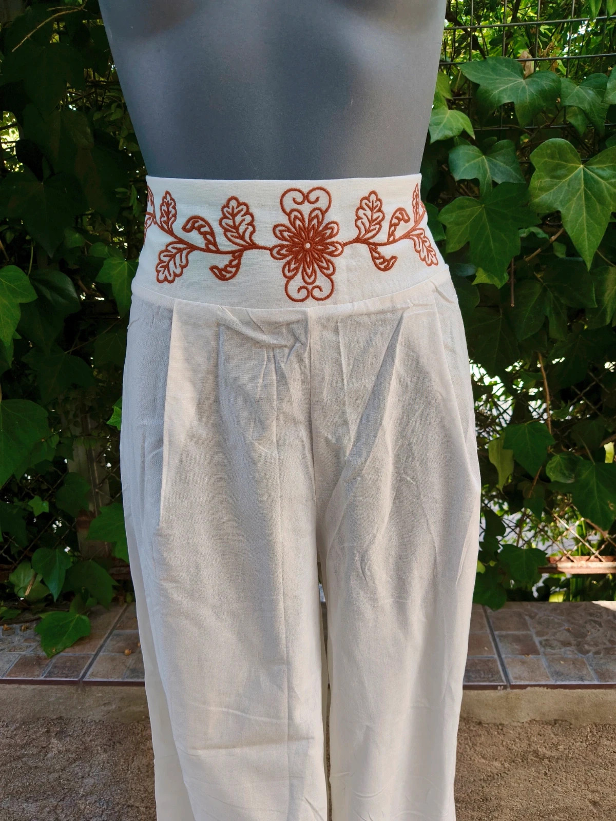 Pantalón ancho boho bordado Armonías 🌈 – Armonias – taille L / 40 / 12 2