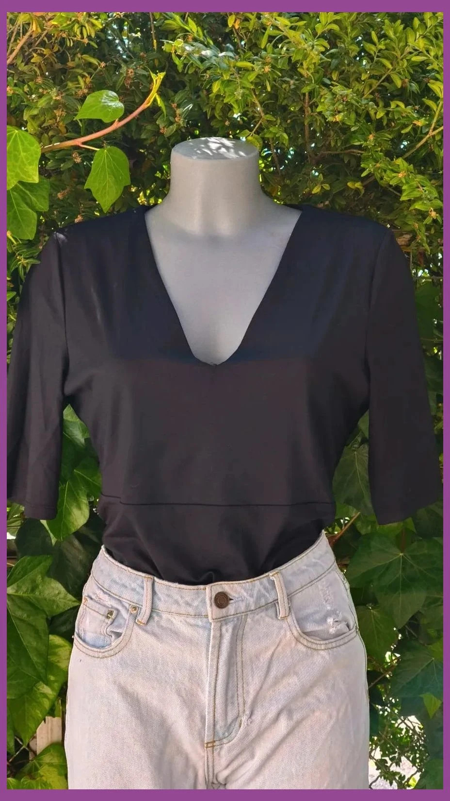 Body negro escote en V manga media (Talla S/M)🌈 – La Boutique – taille M / 38 / 10 2