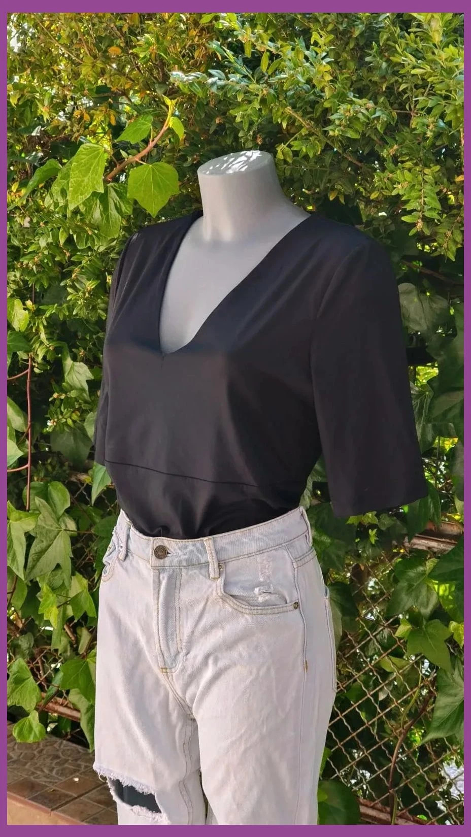 Body negro escote en V manga media (Talla S/M)🌈 – La Boutique – taille M / 38 / 10 3