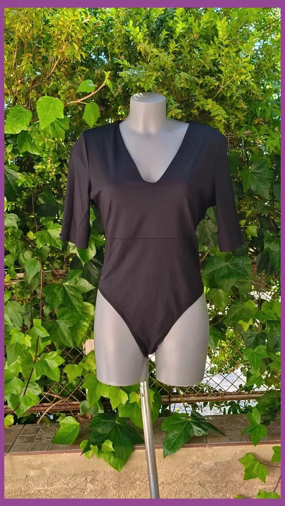 Body negro escote en V manga media (Talla S/M)🌈 – La Boutique – taille M / 38 / 10 5