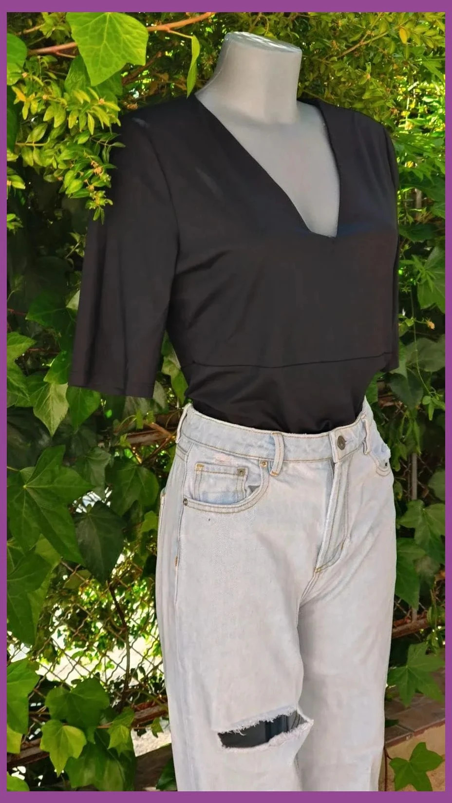 Body negro escote en V manga media (Talla S/M)🌈 – La Boutique – taille M / 38 / 10 4
