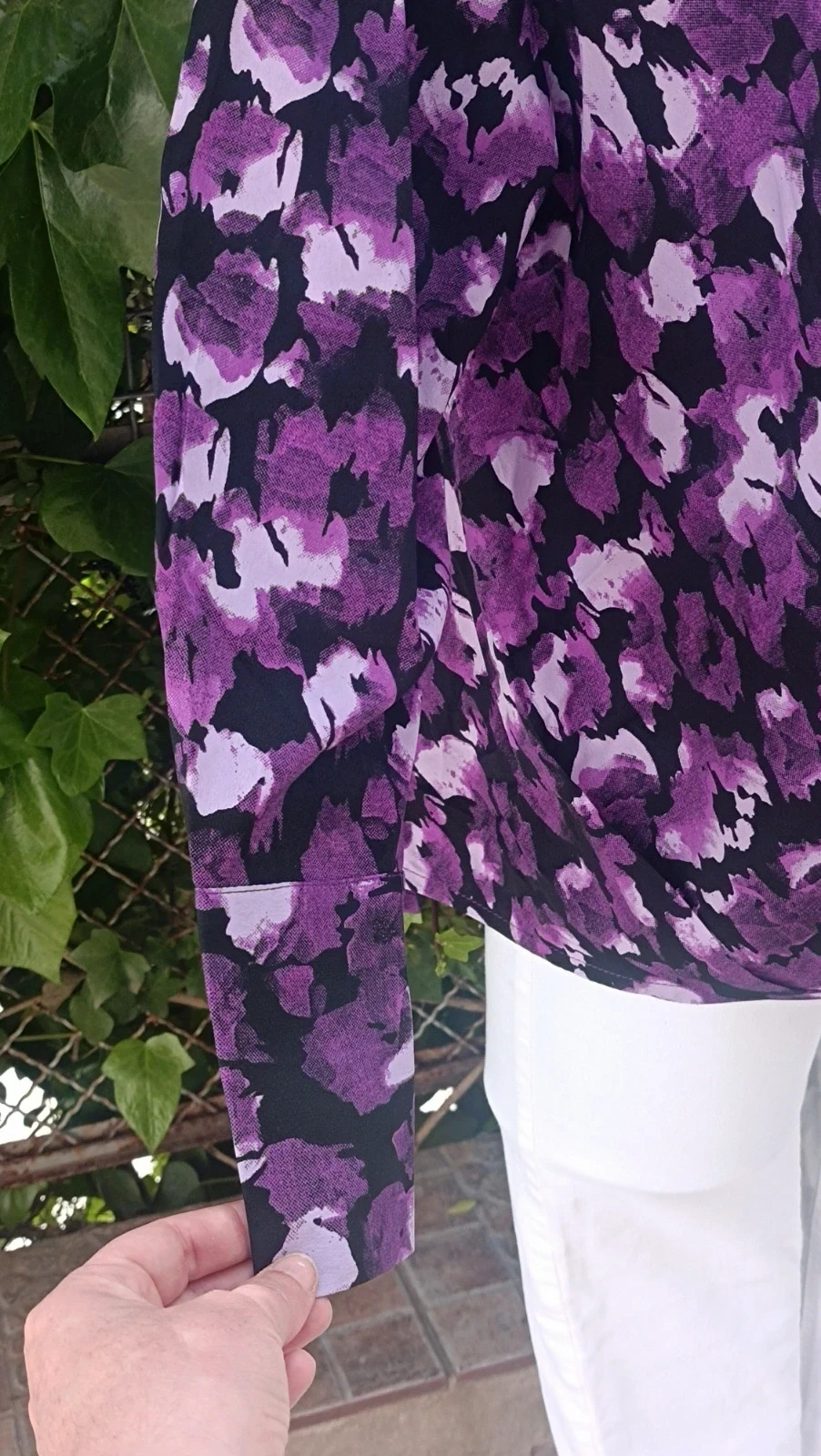 Blusa Cruzada Bodyflirt - Estampado Floral Abstracto Púrpura 🟣 – Bodyflirt – taille XXXL / 46 / 18 5
