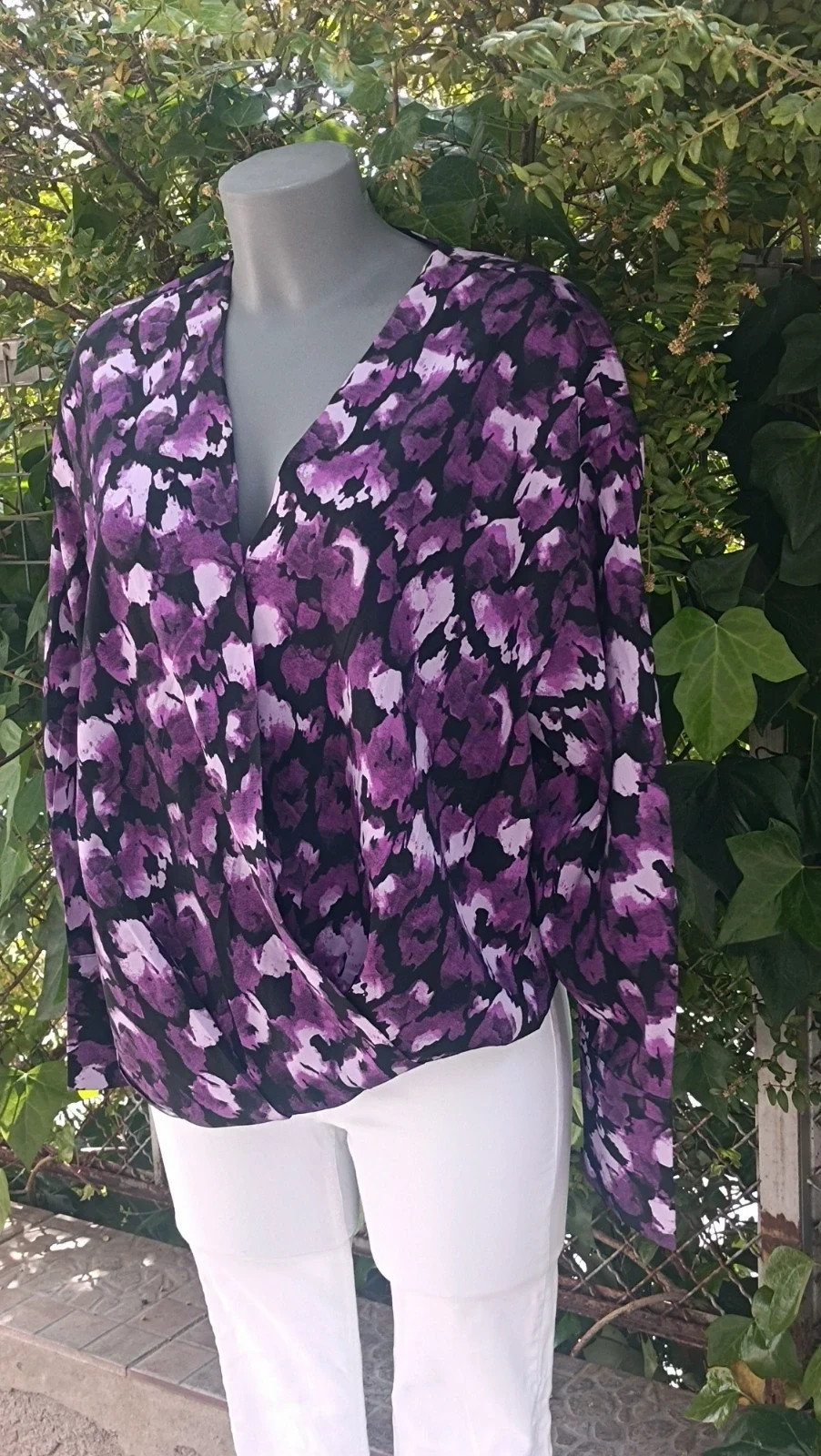 Blusa Cruzada Bodyflirt - Estampado Floral Abstracto Púrpura 🟣 – Bodyflirt – taille XXXL / 46 / 18 3