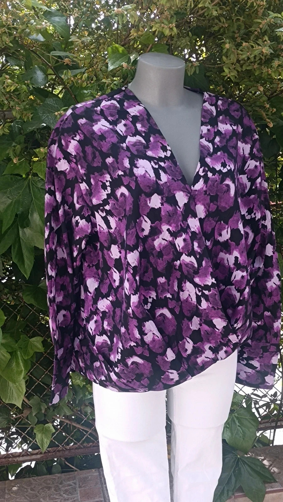 Blusa Cruzada Bodyflirt - Estampado Floral Abstracto Púrpura 🟣 – Bodyflirt – taille XXXL / 46 / 18 2
