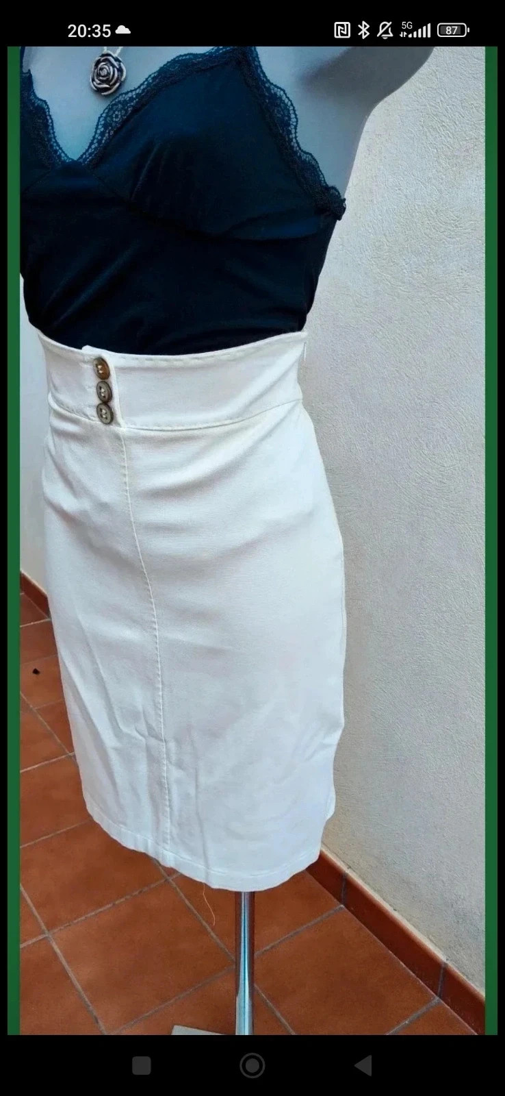 Falda de Tubo Cremas/Blanco Roto - Edición Penélope & Mónica Cruz para MNG 🌈 – Mango Kids – taille L / 40 / 12 3