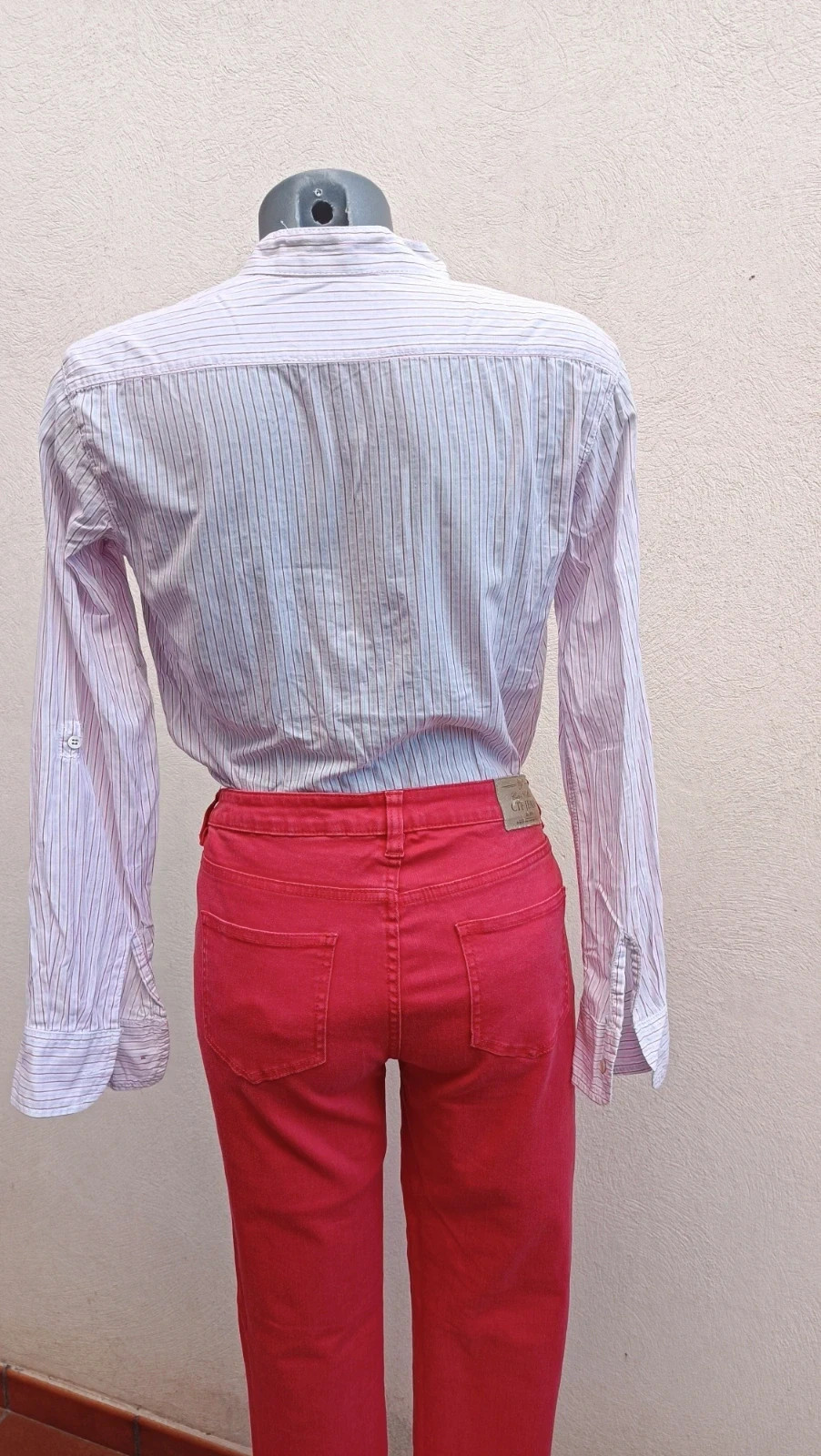Camisa de rayas Zara Basic - Estilo Henley/Cuello Mandarín - Talla S (36) 🌈 – Zara – taille S / 36 / 8 5