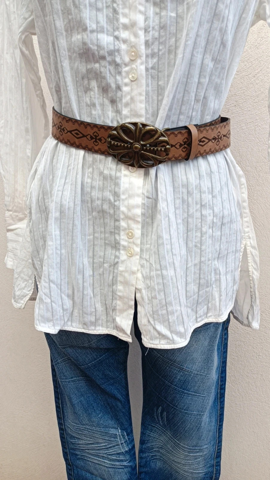 Camisa Larga de Lino y Algodón - Massimo Dutti 🌈 – Massimo Dutti – taille S / 36 / 8 5