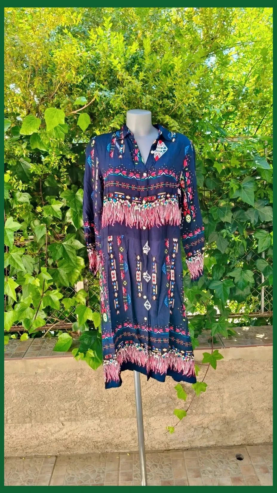 Vestido Camisero Estilo Boho / Étnico (100% Viscosa) 🌈 – Boutique Bohéme – taille M 5