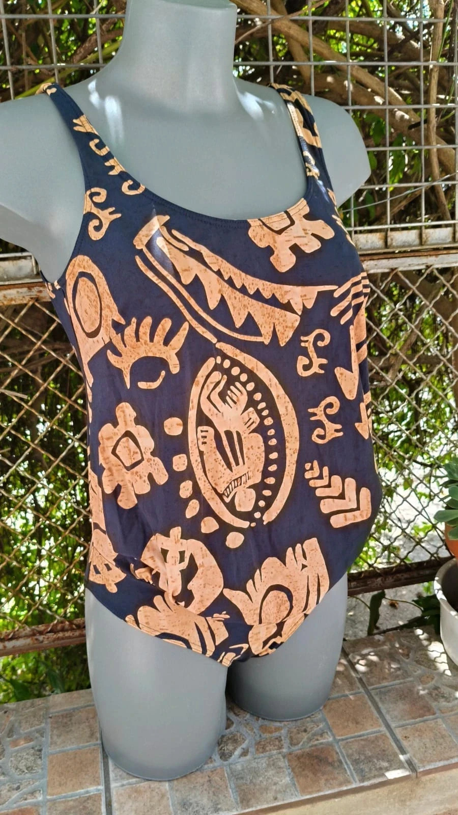 Bañador Vintage "Made in Germany" - Estilo Étnico / Boho – Modell – taille XL / 42 / 14 2