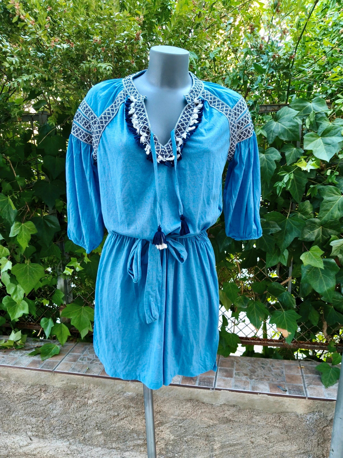 Vestido corto estilo boho azul Women'secret talla M 🌈