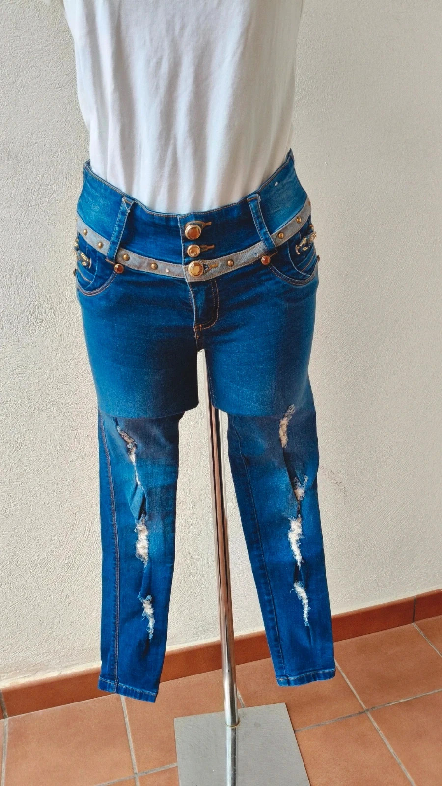 Vaqueros Rotos Lujuria Jeans - Efecto Push-Up - Talla 10 🌈 – lujuria jeans – taille M / 38 / 10