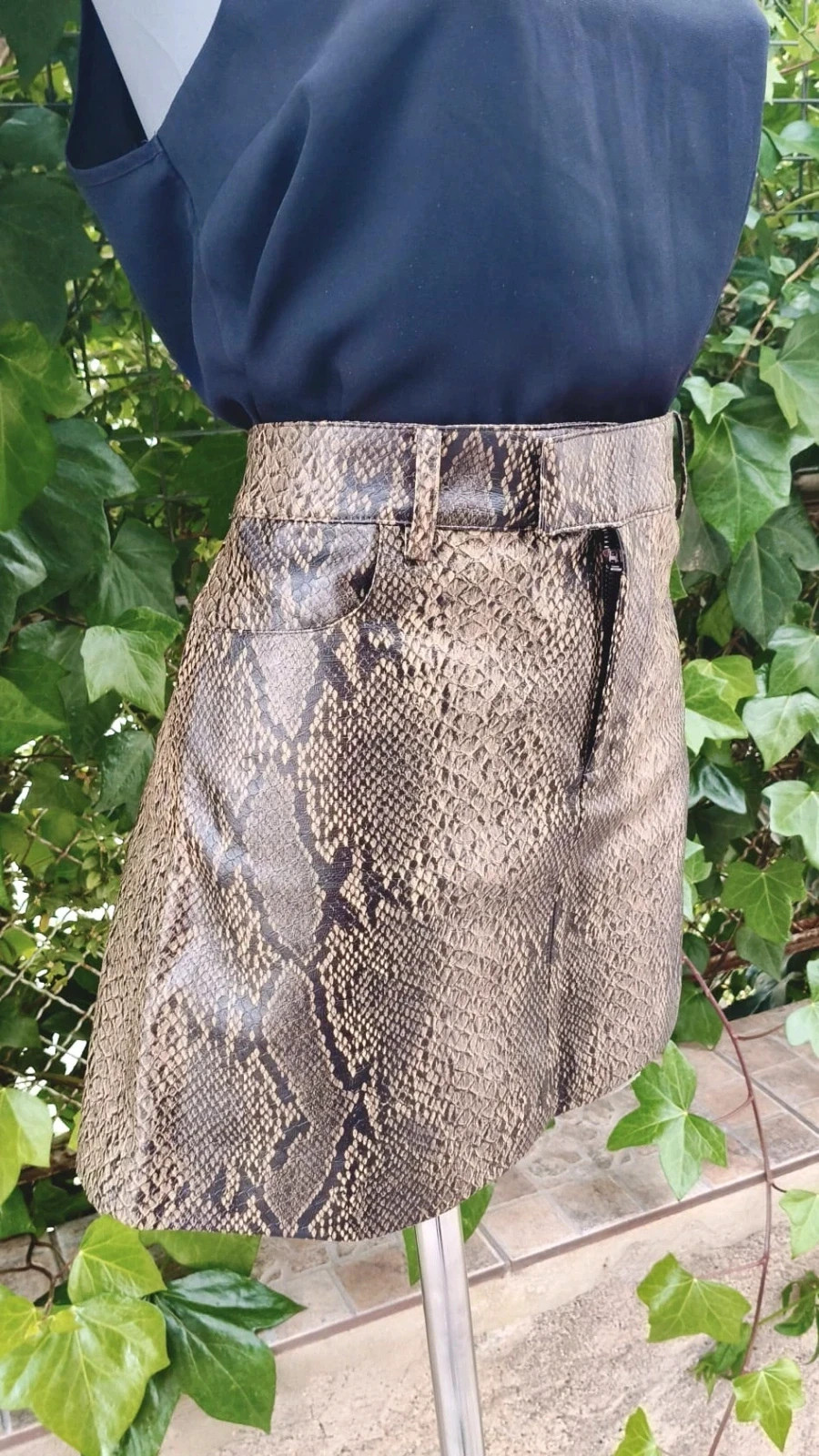 Minifalda Mango - Estampado de Serpiente (Efecto Piel) 🌈 – Mango – taille M / 38 / 10 2