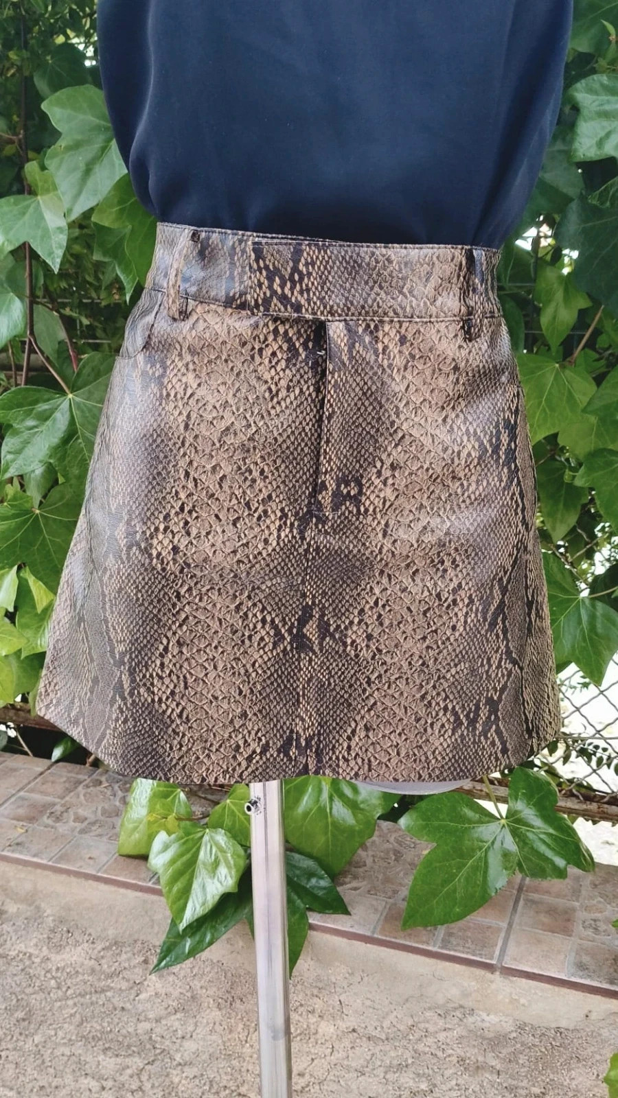 Minifalda Mango - Estampado de Serpiente (Efecto Piel) 🌈 – Mango – taille M / 38 / 10 3