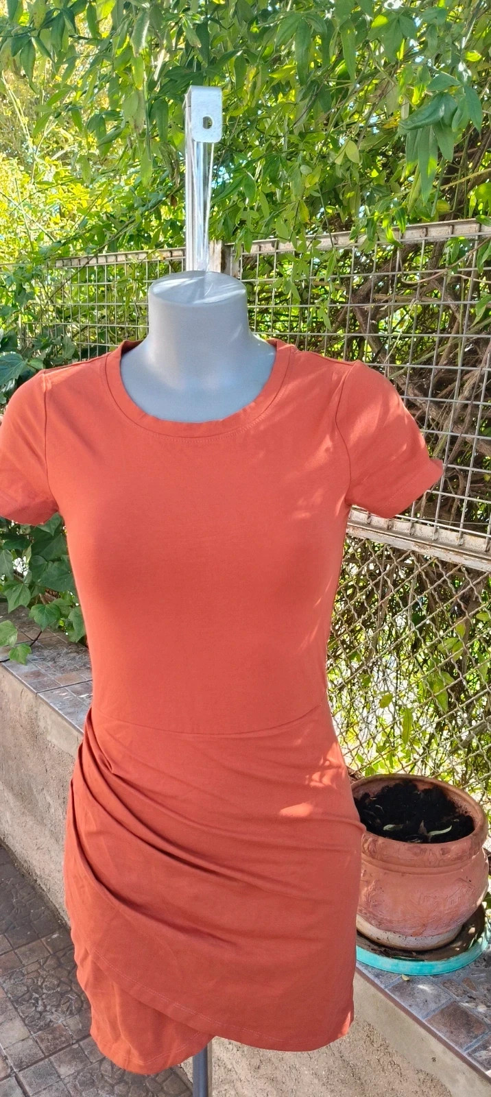 Vestido Mini Drapeado "Even&Odd Petite" - Color Teja / Óxido 🌈 – Even&Odd – taille S / 36 / 8 2