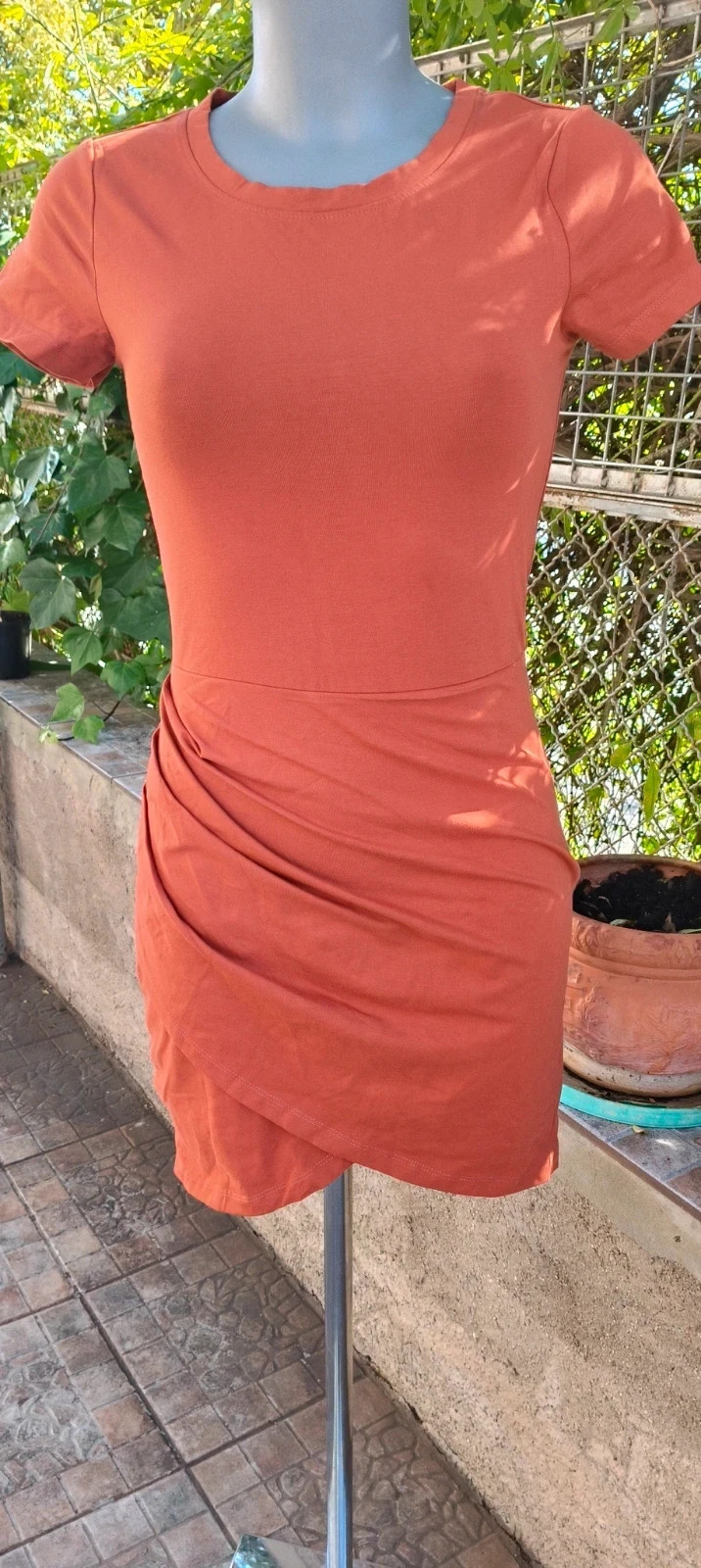 Vestido Mini Drapeado "Even&Odd Petite" - Color Teja / Óxido 🌈 – Even&Odd – taille S / 36 / 8 3