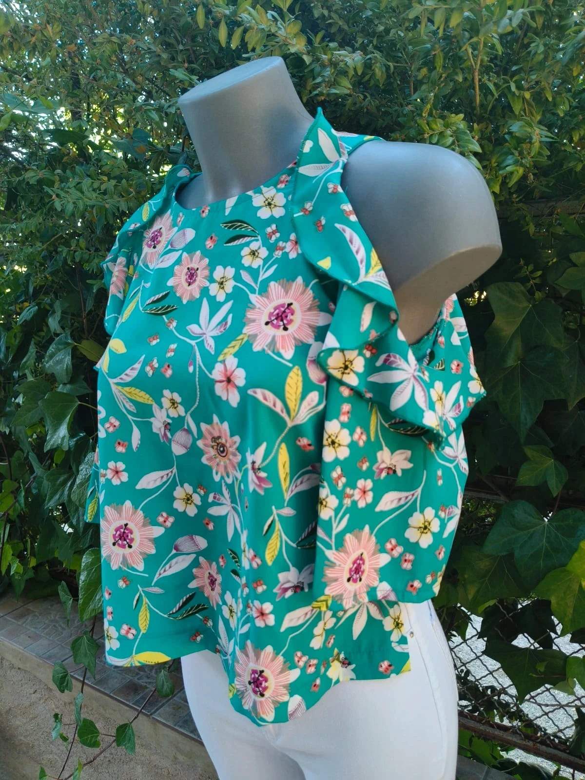 Blusa de Flores con Hombros Descubiertos - Morgan de Toi (Talla 36) 🌈 – Morgan – taille S 4