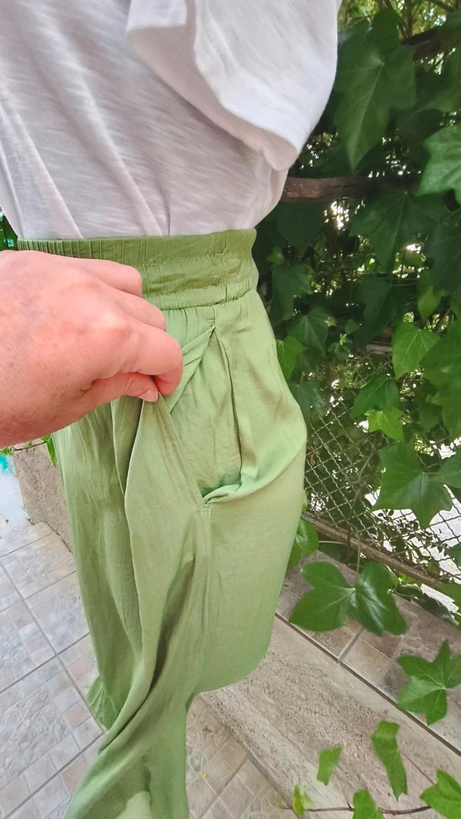 Pantalón fluido verde oliva - Encuentro (Talla 40) 🌈 – Encuentro – taille 40 5