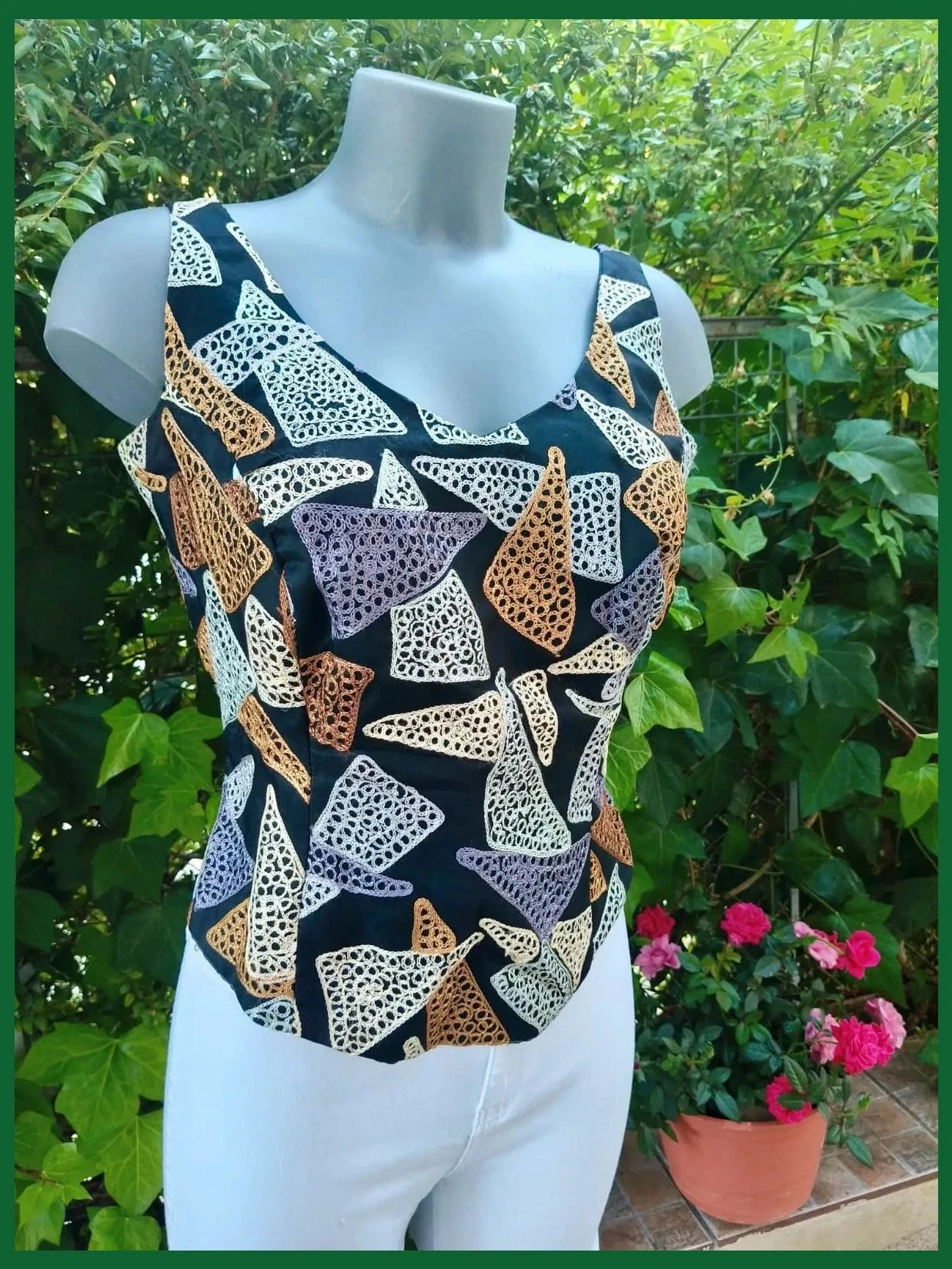 Top Corsetero Elegante de Marian Palma (con fular a juego) 🌈 – Marian palma – taille XXXL / 46 / 18 5