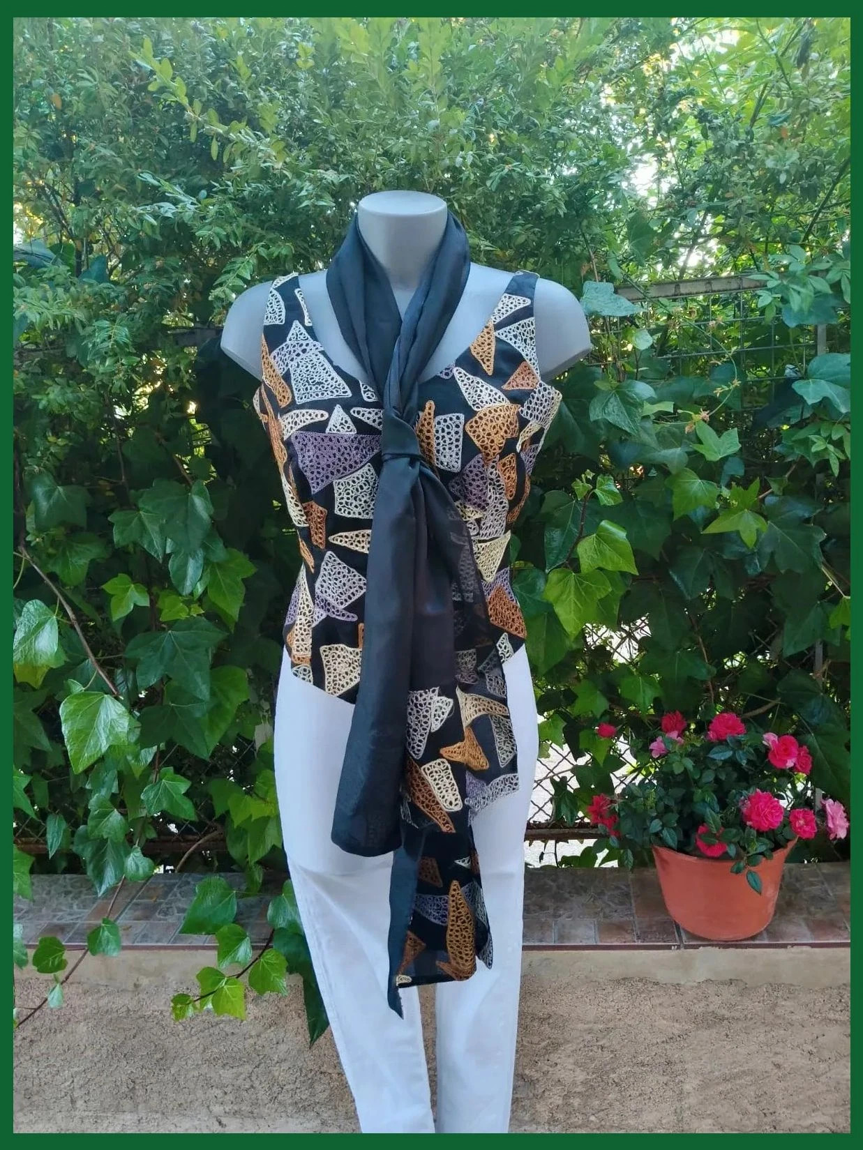 Top Corsetero Elegante de Marian Palma (con fular a juego) 🌈 – Marian palma – taille XXXL / 46 / 18
