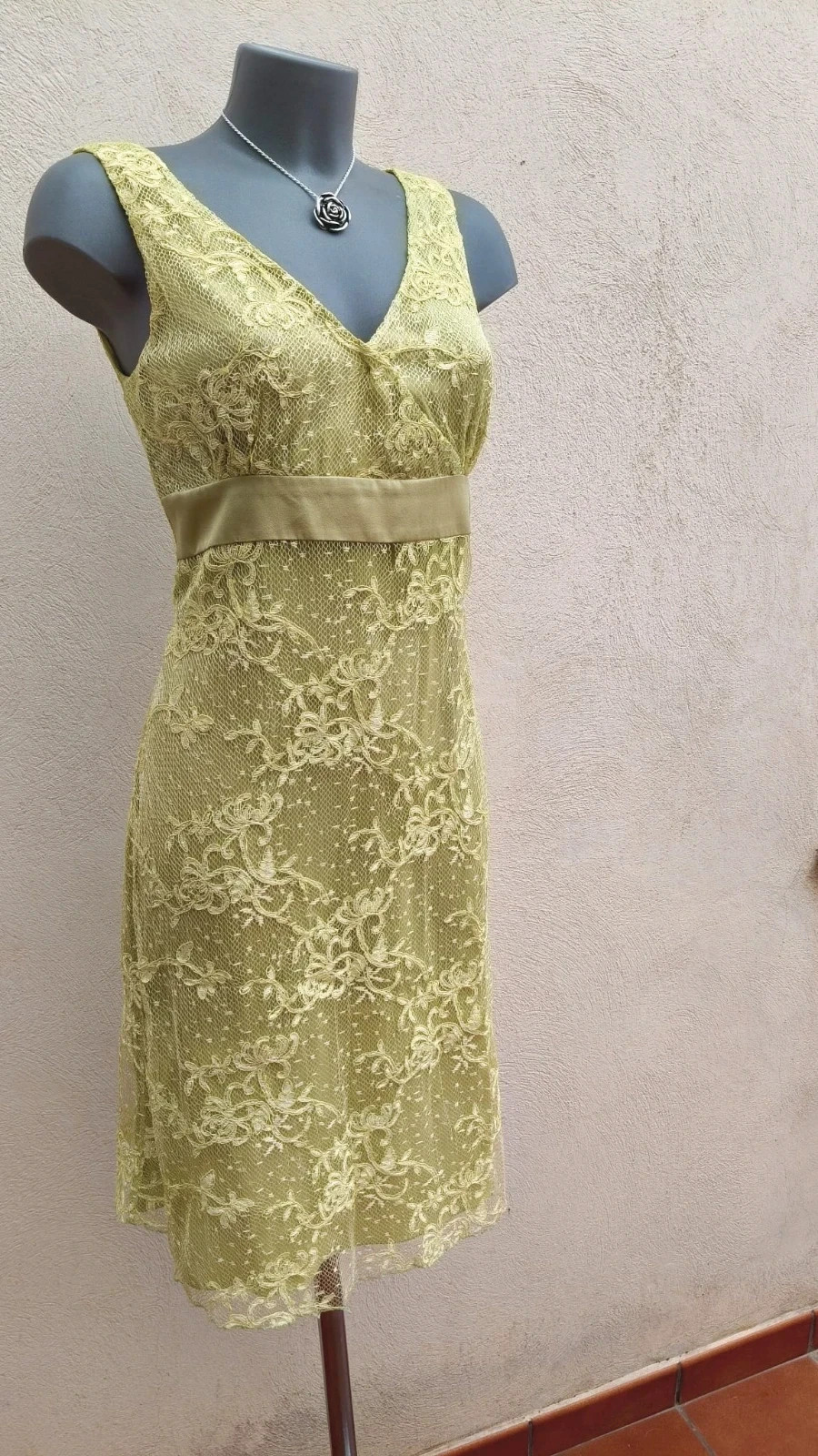Elegante Vestido de Encaje Verde Lima - Talla 42 🌈 – drape – taille XL / 42 / 14 2