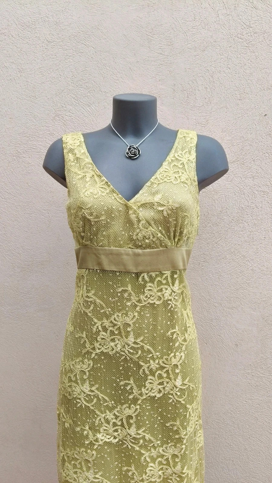 Elegante Vestido de Encaje Verde Lima - Talla 42 🌈 – drape – taille XL / 42 / 14 4