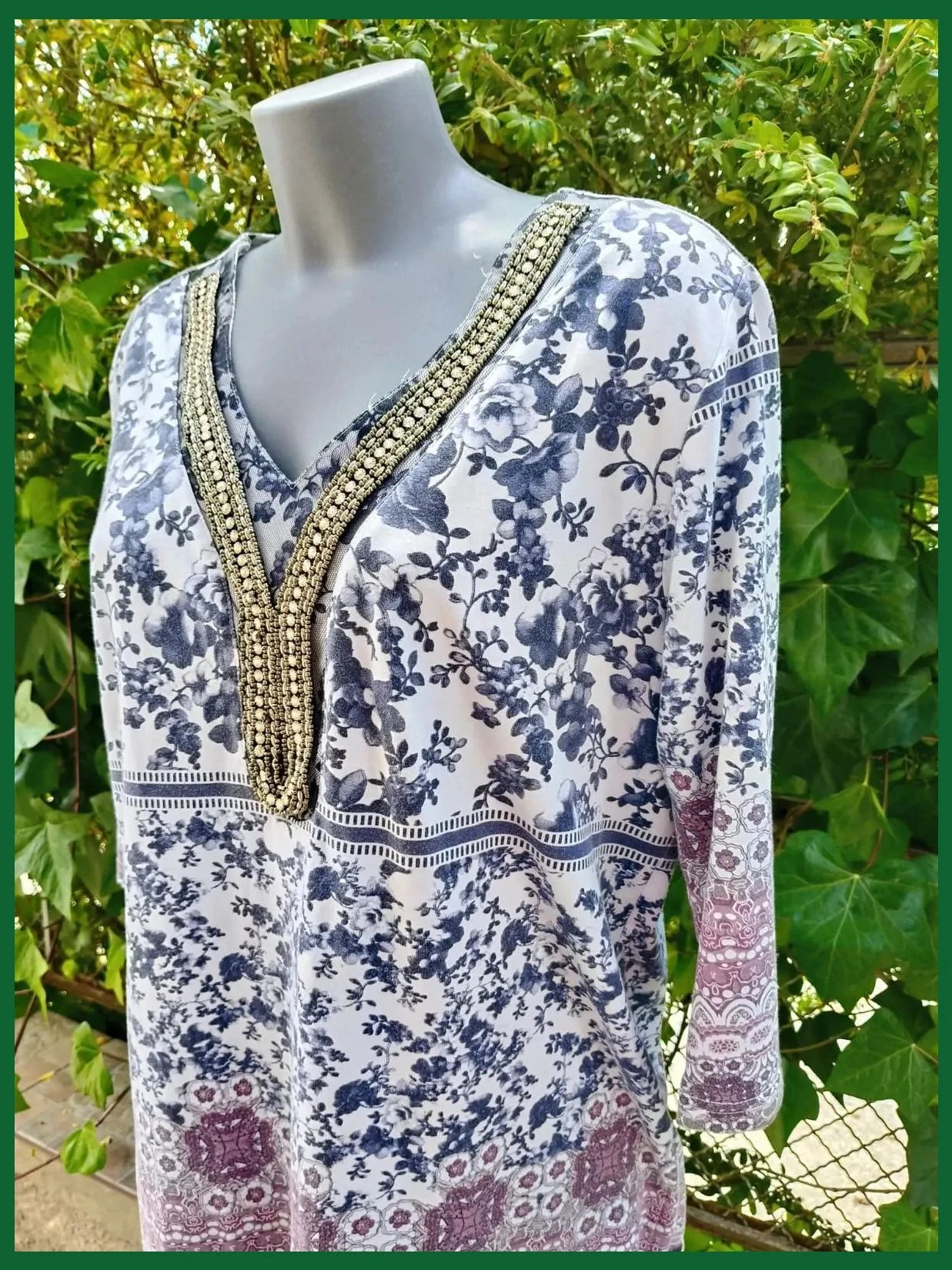 Blusa Túnica Estampada - Estilo Retro / Boho 🌈 – Laura Kent – taille XL / 42 / 14 3