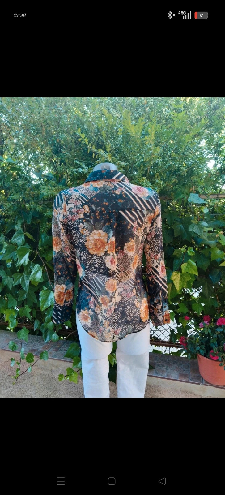 Camisa Estampada Floral y Geométrica 🌈 – Zara – taille L 5