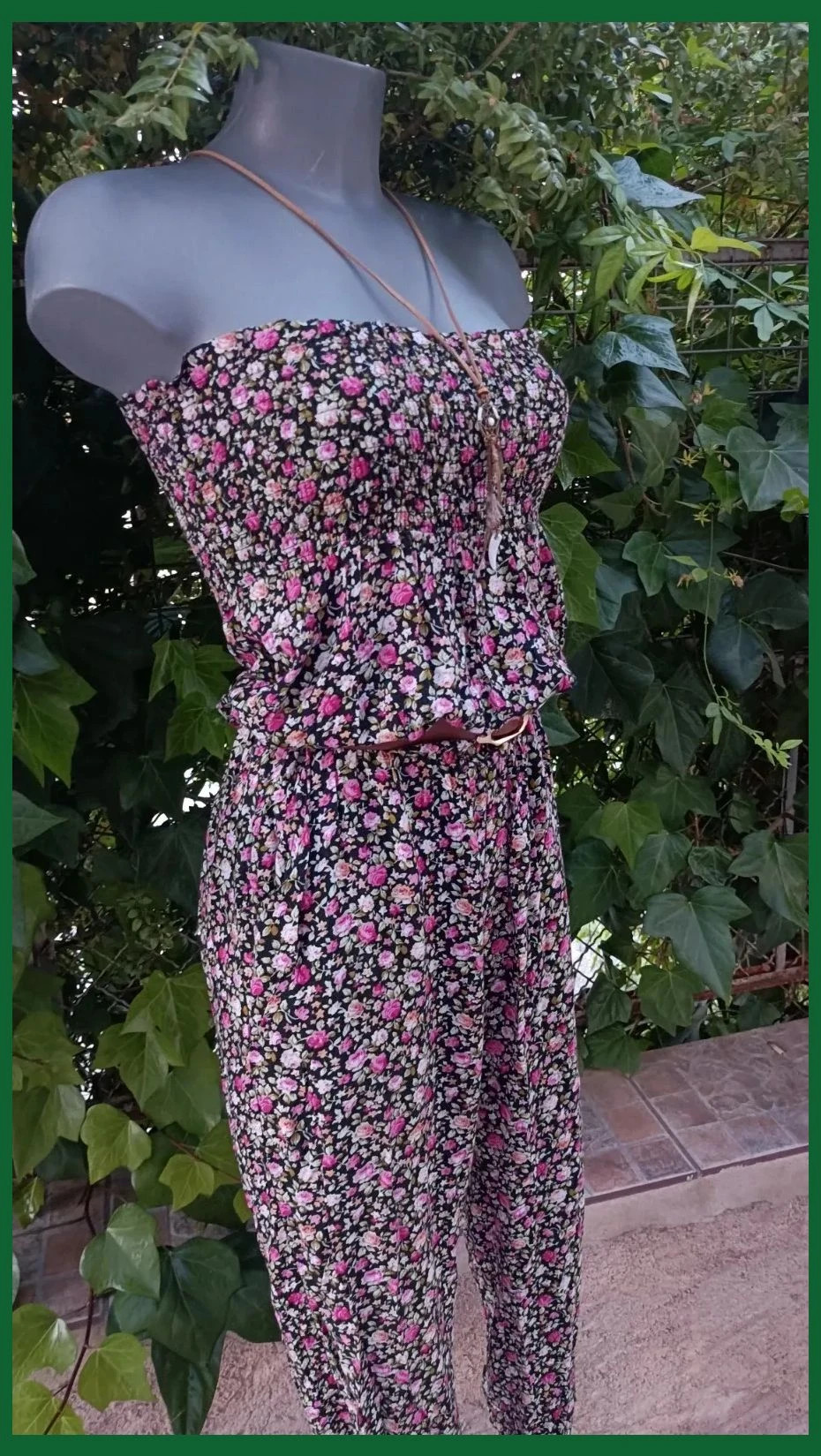 Mono Largo Palabra de Honor con Estampado Floral 🌸 – Boutique Bohéme – taille S / 36 / 8 4