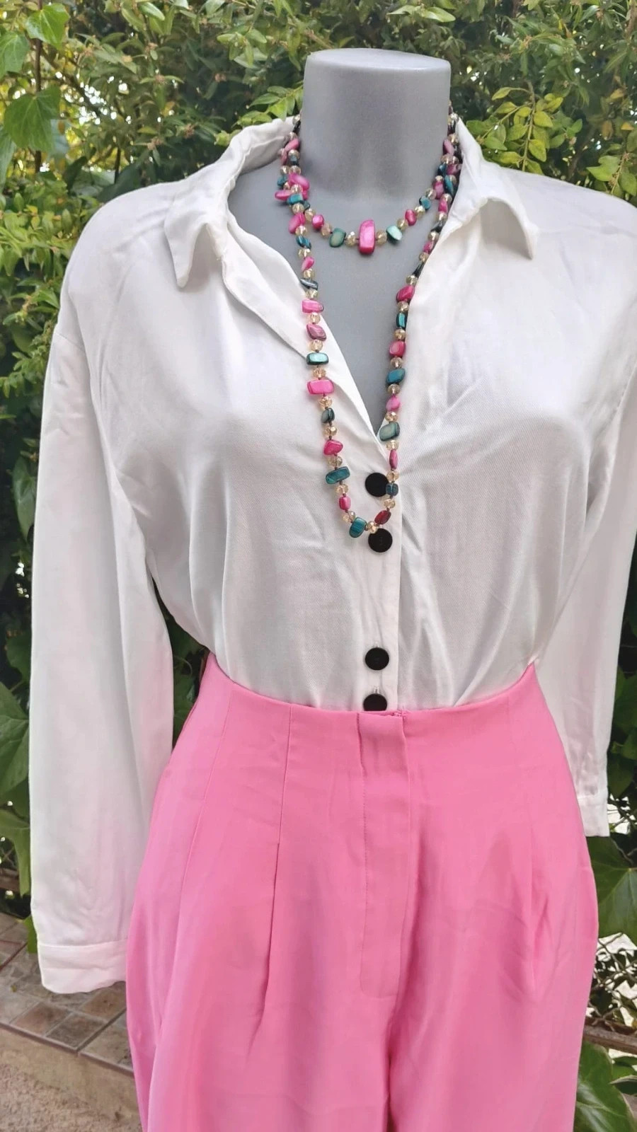 Blusa Blanca Zara TRF - Botones Contrastados 🌈 – Zara – taille M / 38 / 10 2