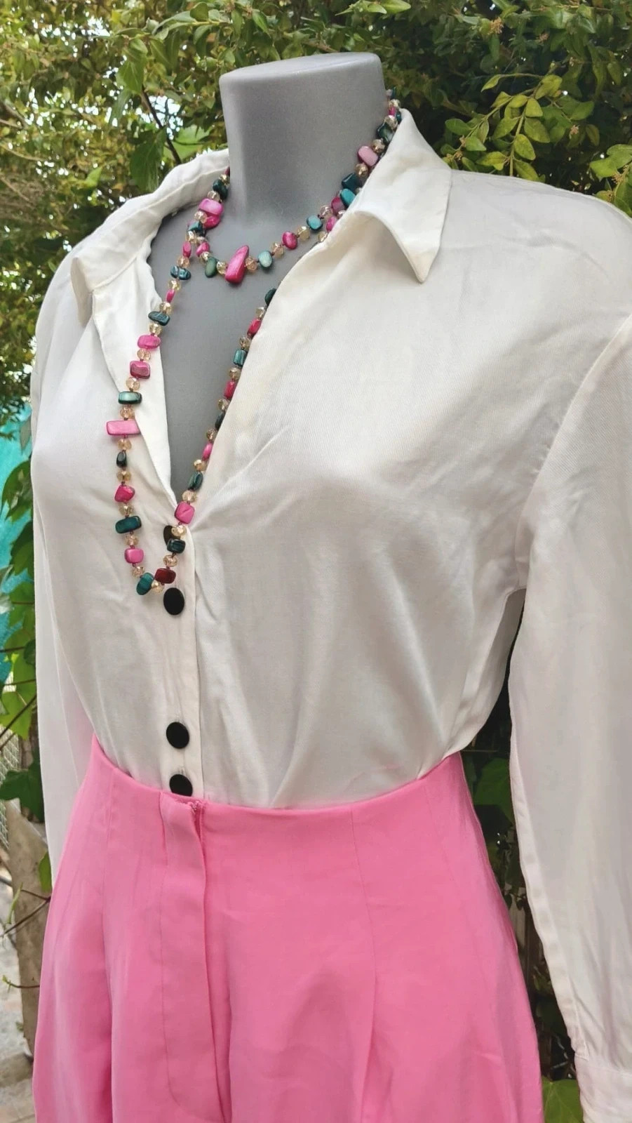 Blusa Blanca Zara TRF - Botones Contrastados 🌈 – Zara – taille M / 38 / 10 4