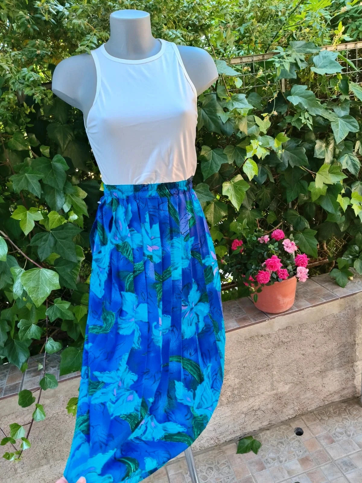 Falda Plisada Vintage con Estampado Floral - Markwald 🌸 – MARKWALD – taille M / 38 / 10 2
