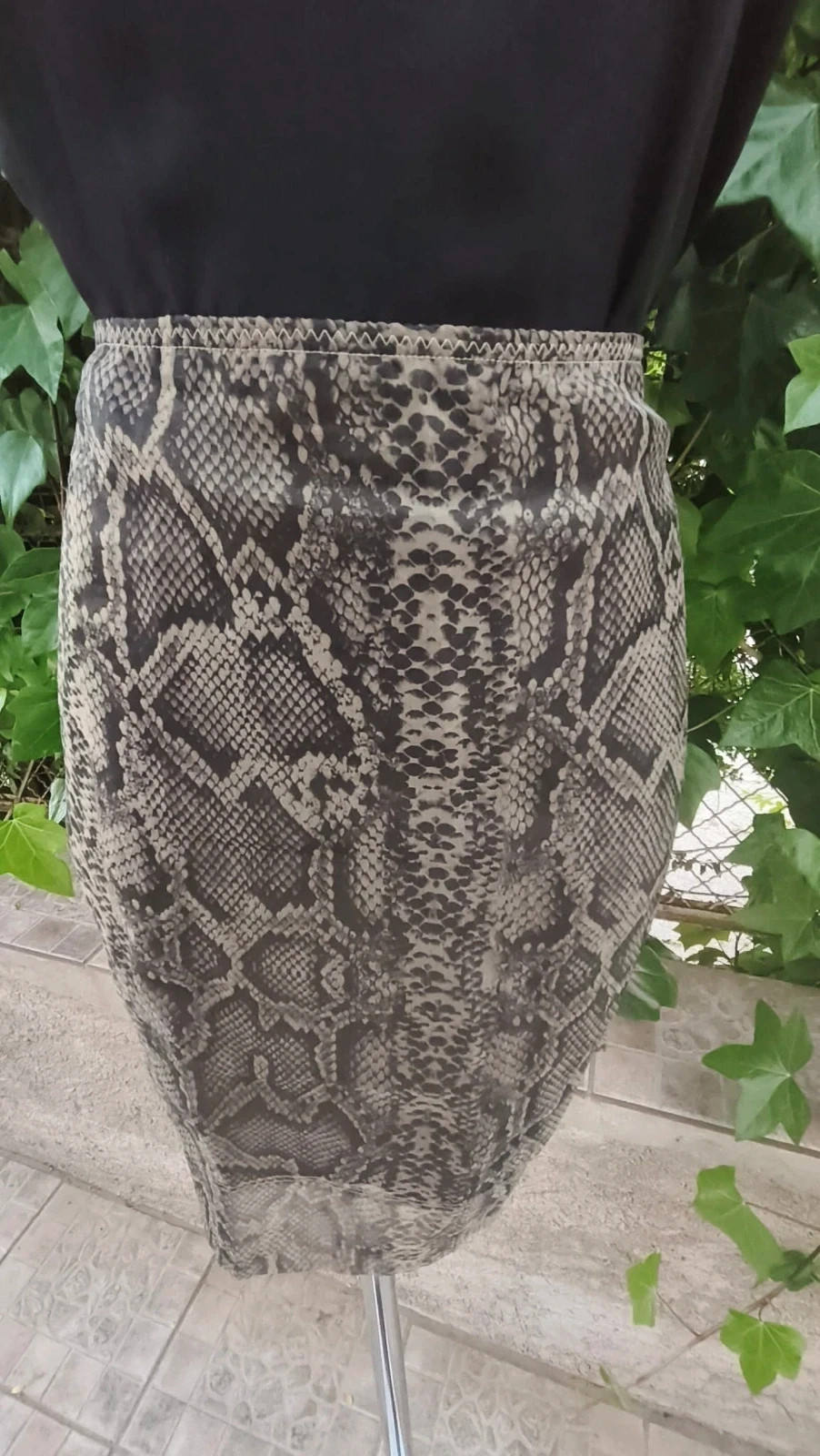 Falda Mini Mango verde - Estampado de Serpiente 🐍 – Mango – taille L / 40 / 12 3