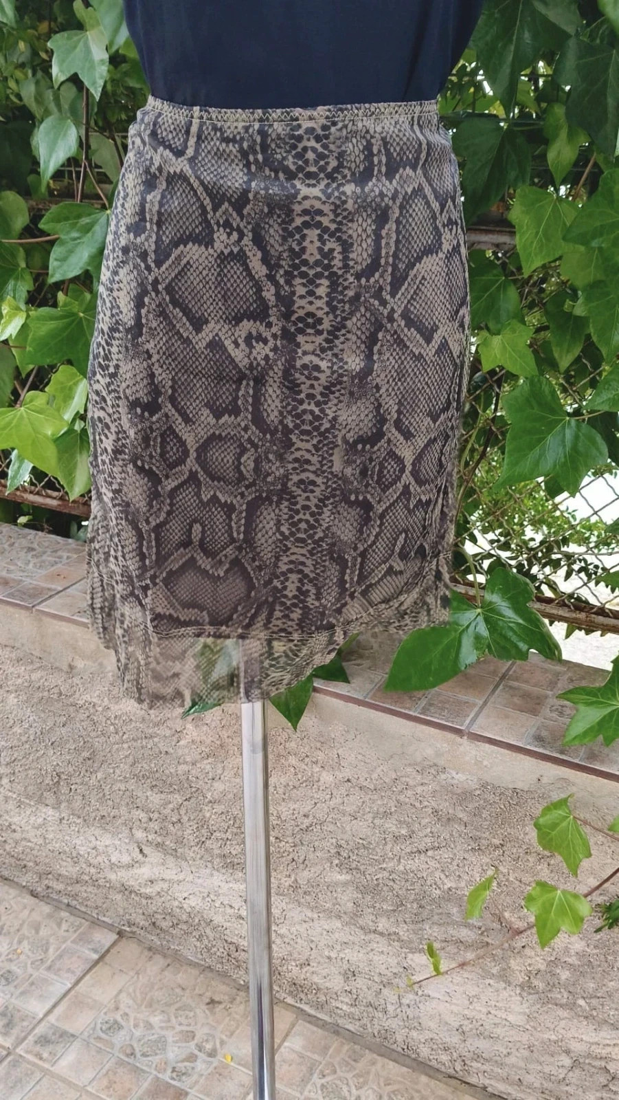 Falda Mini Mango verde - Estampado de Serpiente 🐍 – Mango – taille L / 40 / 12 2