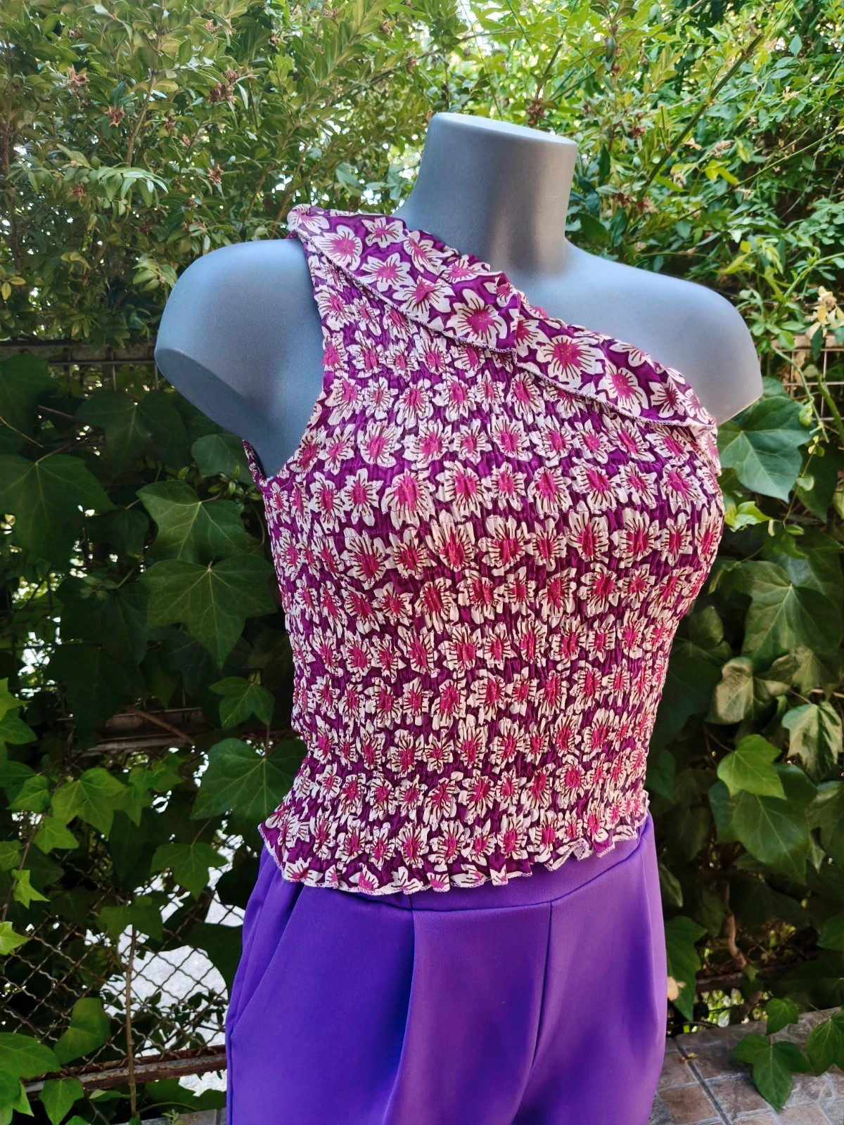 Top Floral Elástico Asimétrico Massima Grazia T. L 🌈 – massima grazia – taille L 2