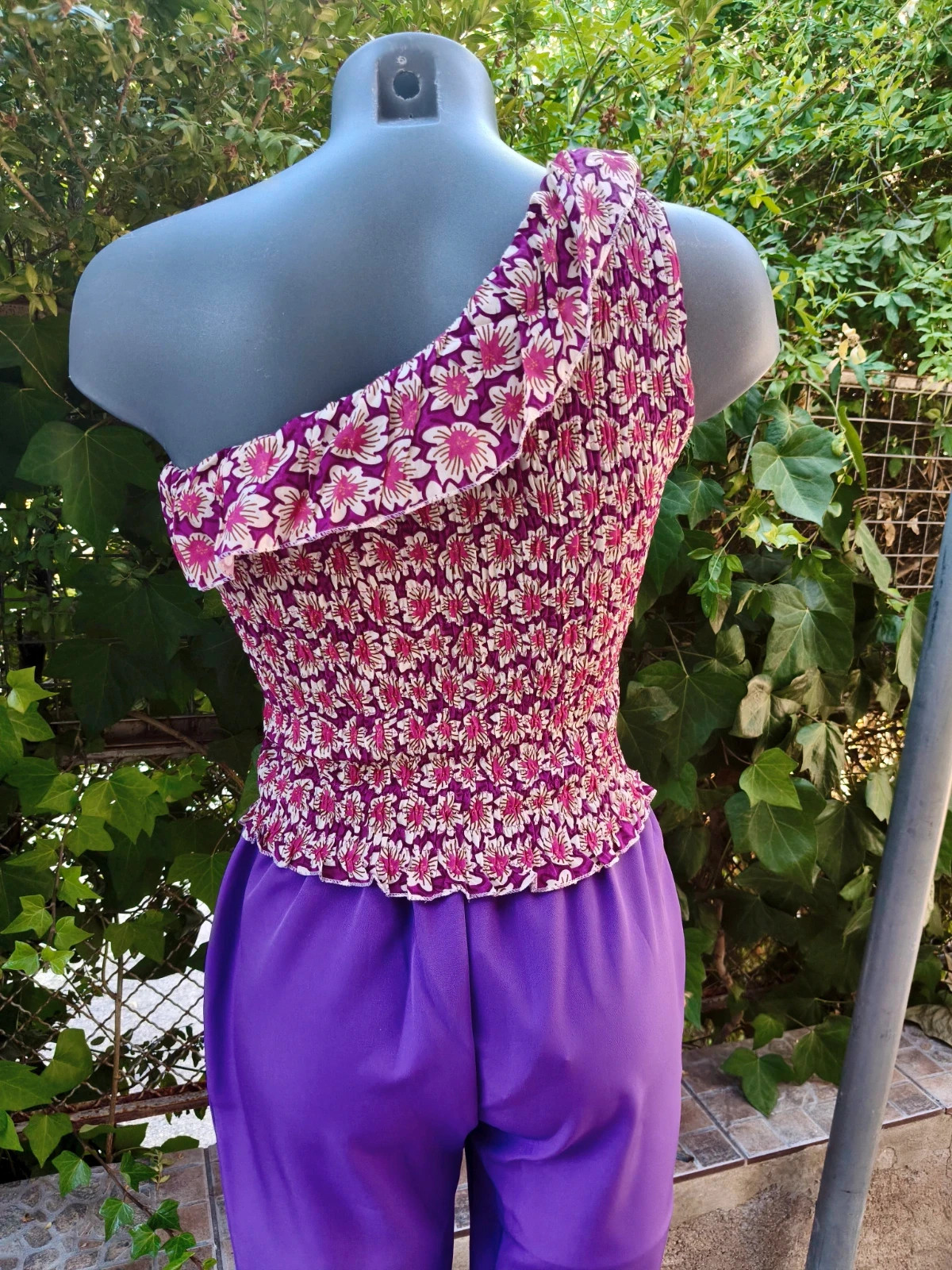 Top Floral Elástico Asimétrico Massima Grazia T. L 🌈 – massima grazia – taille L 4