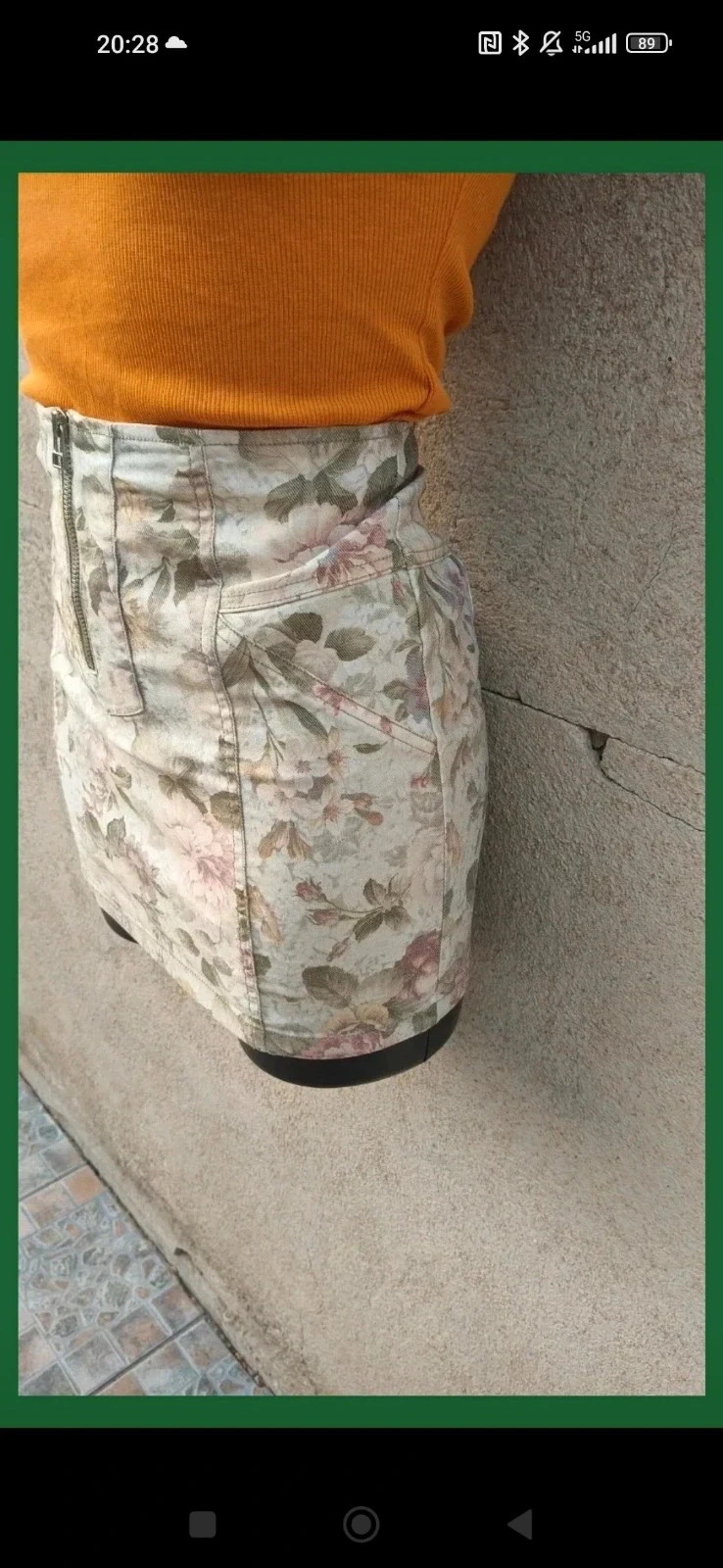 Minifalda Vaquera Estampada de Flores - Stradivarius 🌈 – Stradivarius – taille M / 38 / 10 4