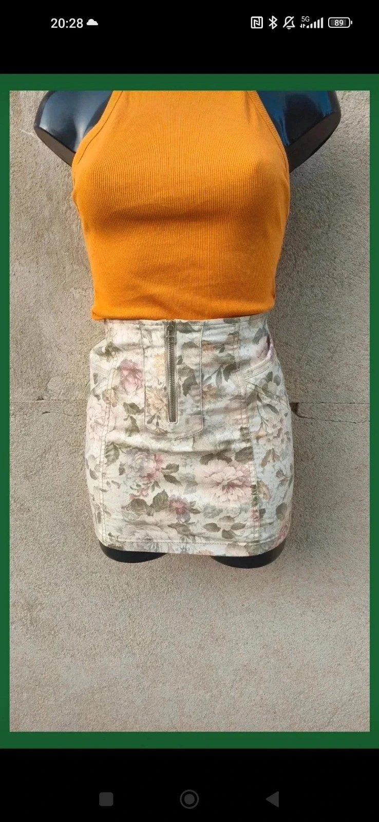 Minifalda Vaquera Estampada de Flores - Stradivarius 🌈 – Stradivarius – taille M / 38 / 10 2