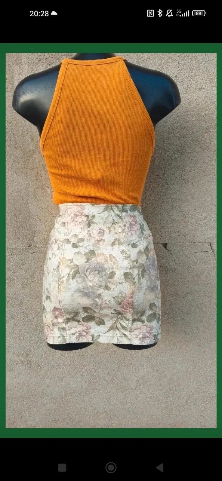 Minifalda Vaquera Estampada de Flores - Stradivarius 🌈 – Stradivarius – taille M / 38 / 10 5