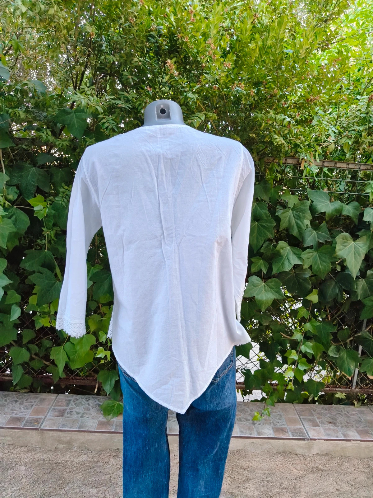 Preciosa Blusa Ibicenca Blanca con Bordados y Encaje - Talla M 🌈 – Boutique Bohéme – taille M / 38 / 10 5