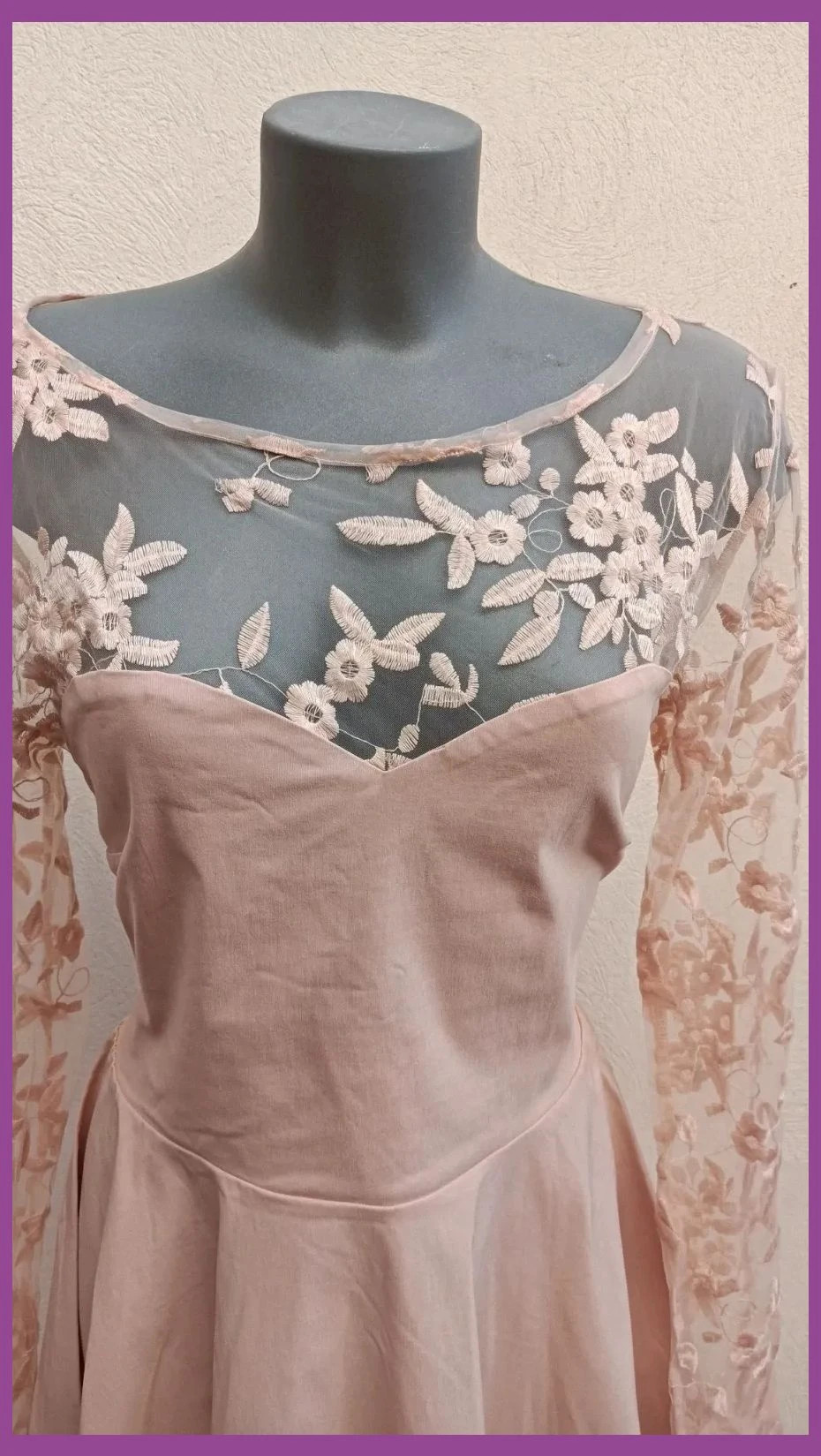 Vestido de Fiesta Rosa Empolvado con Encaje y Tul 🌈 – Paparazzi Fashion – taille XXL / 44 / 16 5