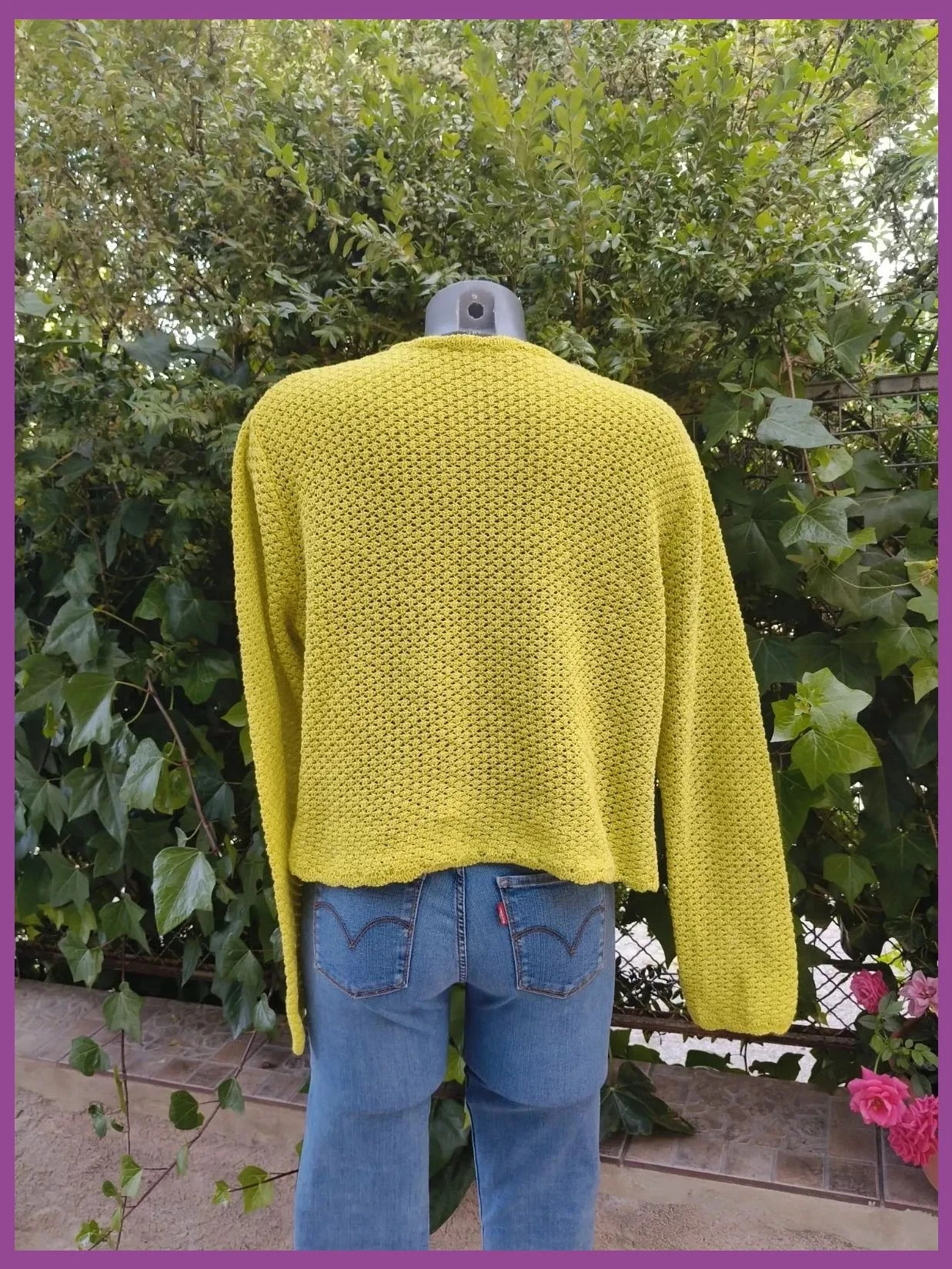 Cárdigan corto Primark amarillo Talla M/38, punto calado y lazo – Primark – taille M / 38 / 10 5
