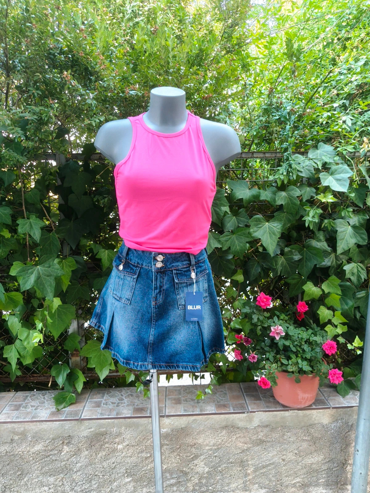Falda Vaquera Tiffosi Blur Talla L 🌈