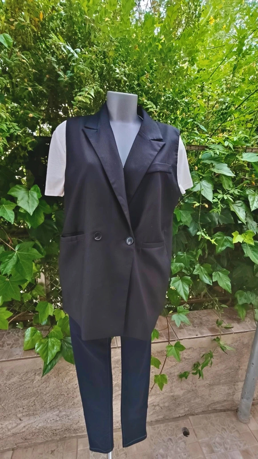 Chaleco Blazer Negro Oversize - Dazy (M) 🌈 – Dazy – taille M / 38 / 10 5