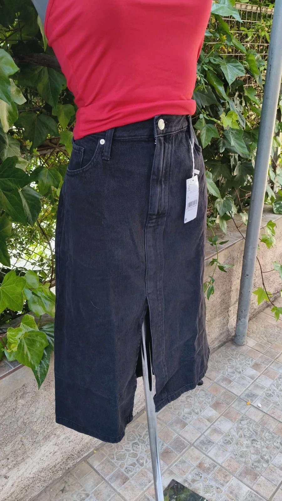 Falda Midi Denim Negra - Mango 🥭 – Mango – taille XL / 42 / 14 3